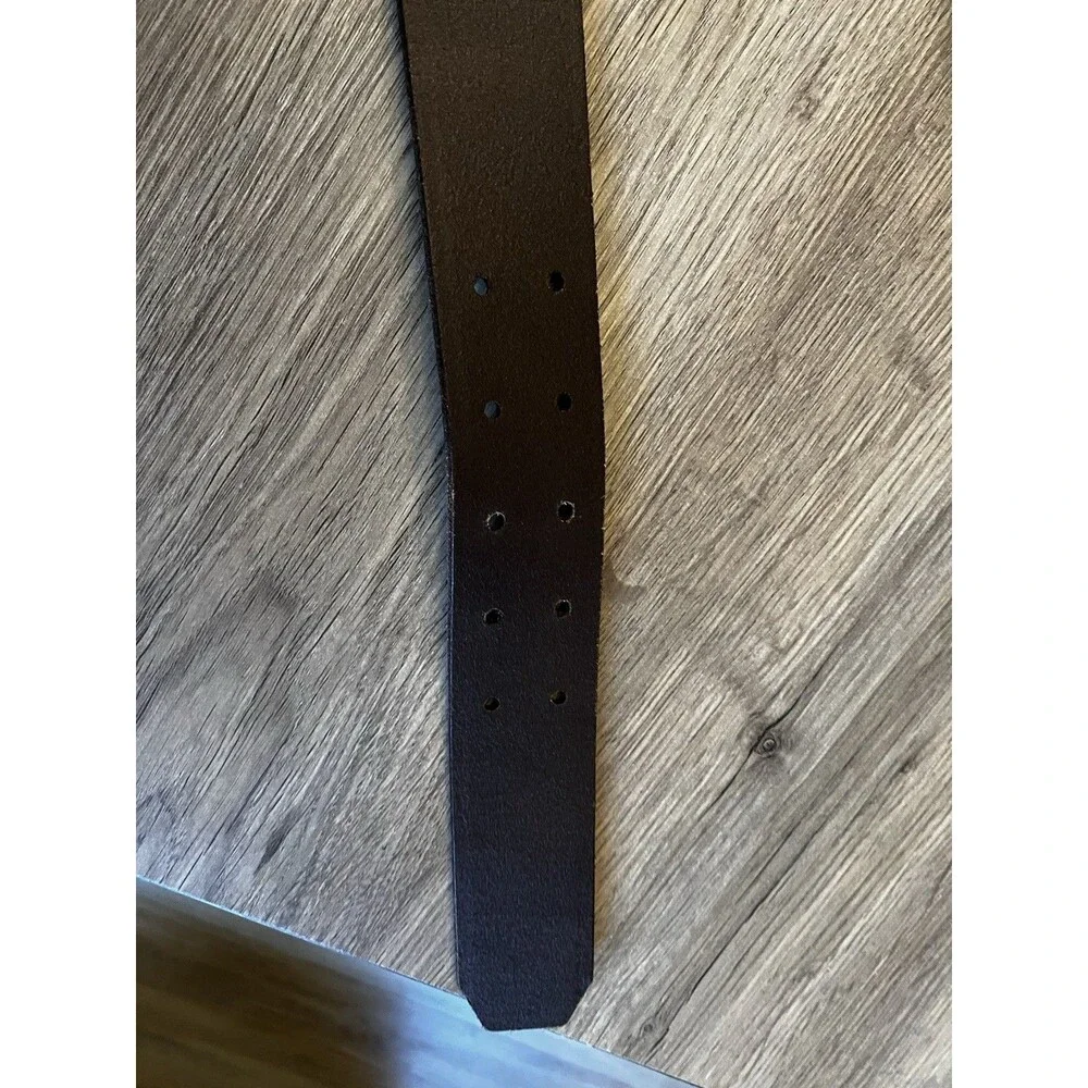 Brown Double Buckle Banana Republic Genuine Cow Leather Belt Size 34
